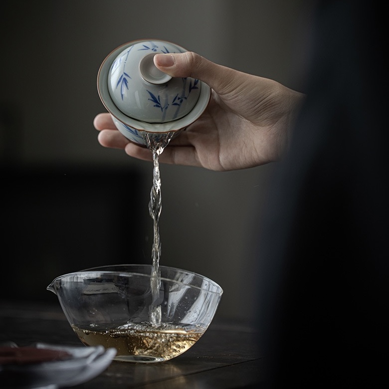 Vintage-Qinghua-Ceramic-Bamboo-110ml-Gaiwan-4 Vintage Qinghua Ceramic Bamboo 110ml Gaiwan