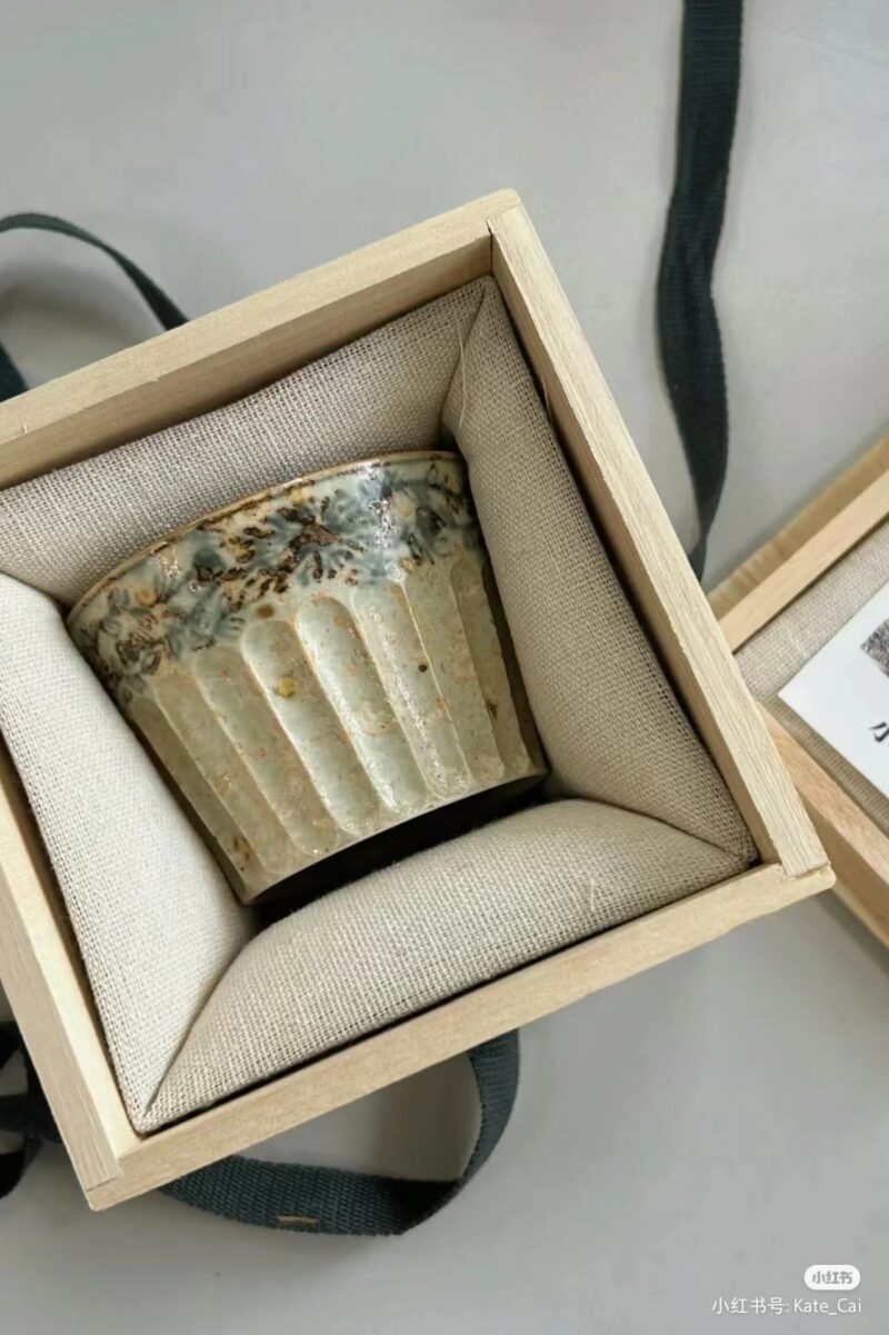 Handmade Ceramic Carved Chrysanthemum 200ml Tea Cup