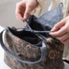 Elegant Linen Floral Design Carrying Bag Elegant Linen Floral Design Carrying Bag