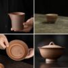 Handmade Unglazed Aged Rock Clay Chan Ding 80ml Gaiwan