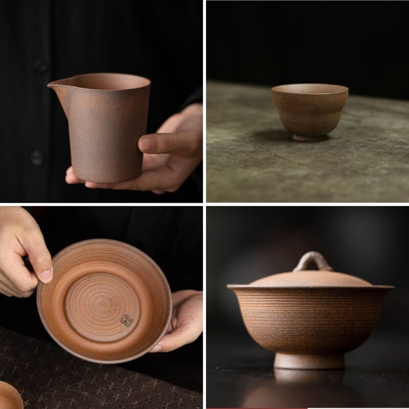 Handmade Unglazed Aged Rock Clay Chan Ding 80ml Gaiwan