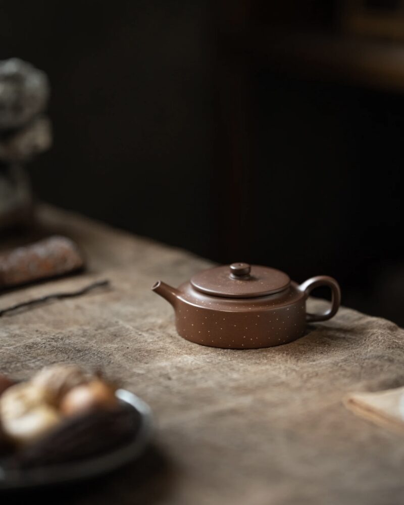 Fully Handmade Speckled Zini Ming Style Zhou Pan 140ml Yixing Teapot