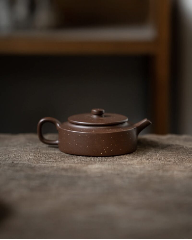 Fully Handmade Speckled Zini Ming Style Zhou Pan 140ml Yixing Teapot