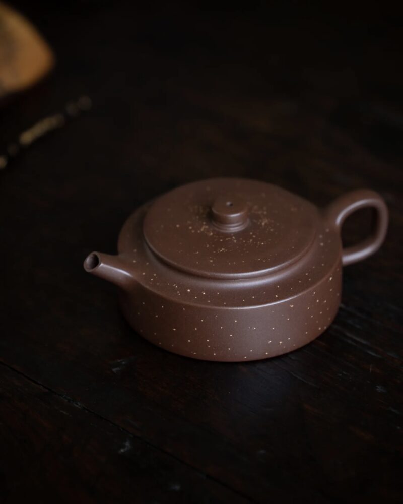 Fully Handmade Speckled Zini Ming Style Zhou Pan 140ml Yixing Teapot