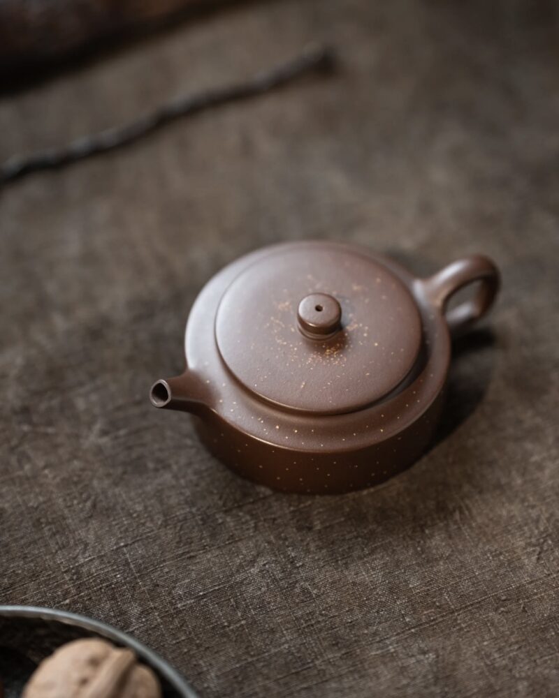 Fully Handmade Speckled Zini Ming Style Zhou Pan 140ml Yixing Teapot