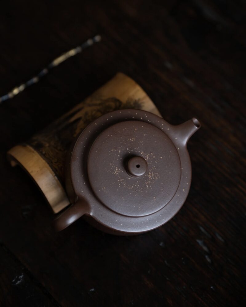 Fully Handmade Speckled Zini Ming Style Zhou Pan 140ml Yixing Teapot