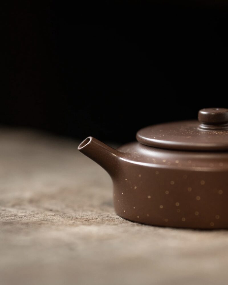 Fully Handmade Speckled Zini Ming Style Zhou Pan 140ml Yixing Teapot