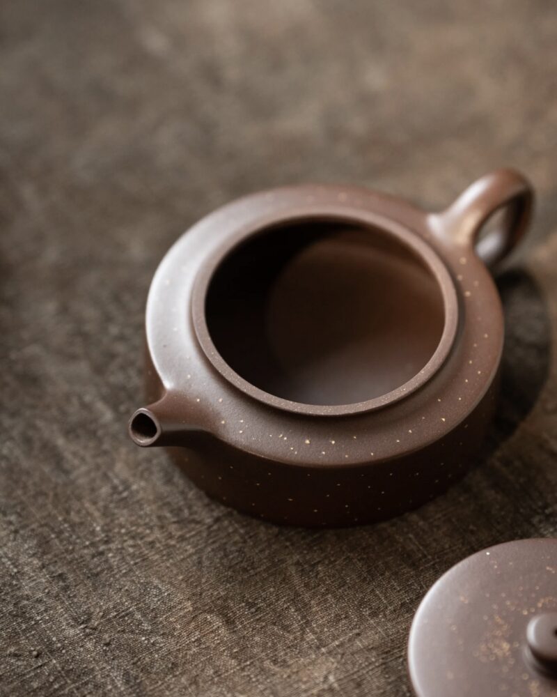 Fully Handmade Speckled Zini Ming Style Zhou Pan 140ml Yixing Teapot