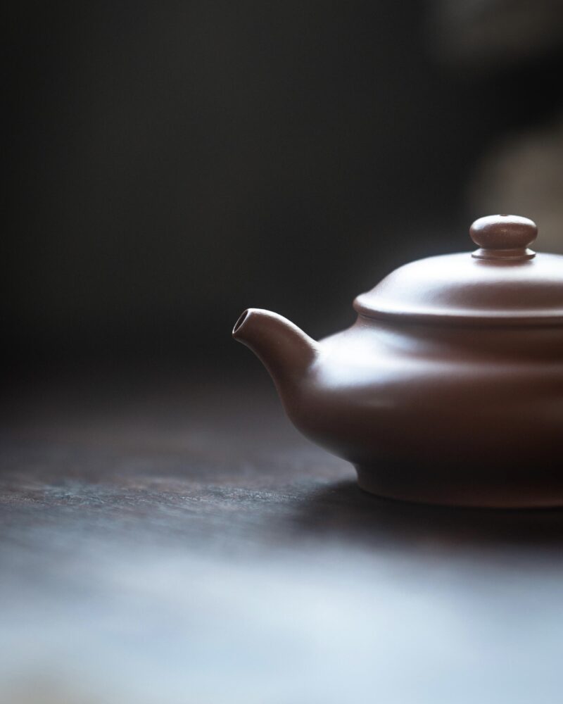 Half Handmade Xiao Hong Ni Short Pan Hu 90ml Yixing Teapot