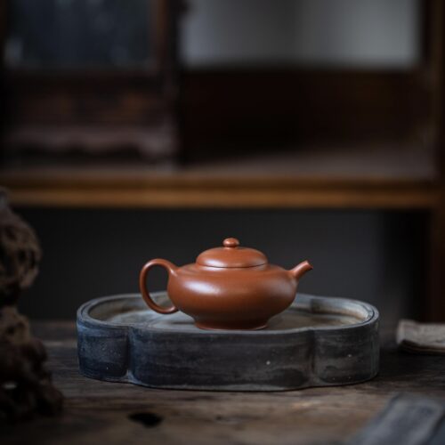 757 (2) Half Handmade Xiao Hong Ni Bian Shi 150ml Yixing Teapot