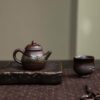 764 (5) Wood Fired Aged Rock Clay Pear 75ml Chinese Teapot