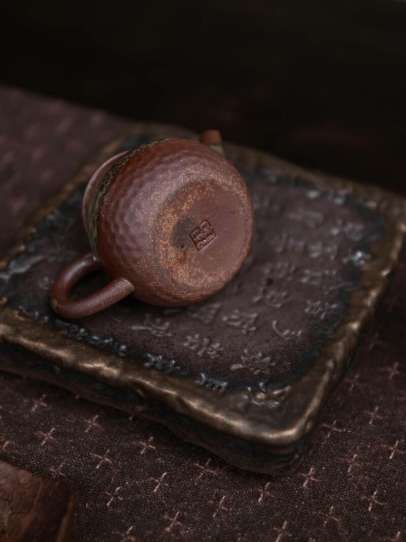 764 (7) Wood Fired Aged Rock Clay Pear 75ml Chinese Teapot