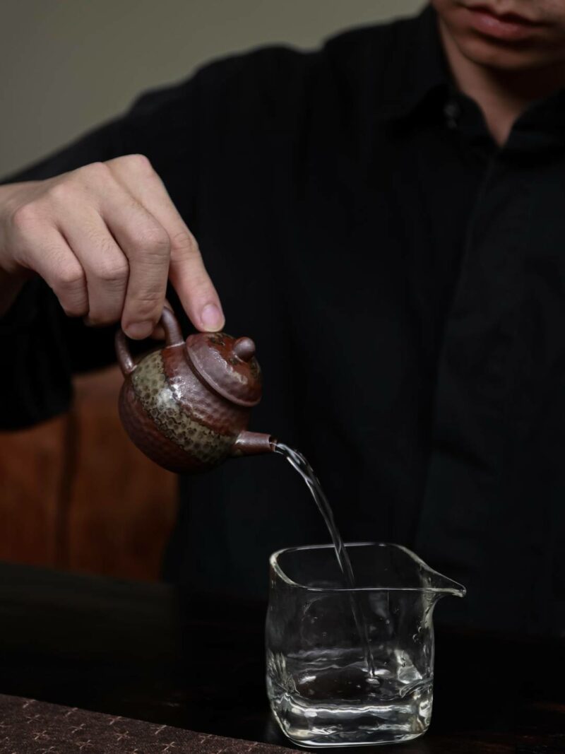 764 (8) Wood Fired Aged Rock Clay Pear 75ml Chinese Teapot