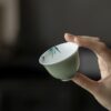 Colored Glaze Ceramic Celadon Bamboo 135ml Gaiwan (13) Colored Glaze Ceramic Celadon Bamboo 135ml Gaiwan