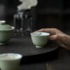 Colored Glaze Ceramic Celadon Bamboo 135ml Gaiwan (14) Colored Glaze Ceramic Celadon Bamboo 135ml Gaiwan