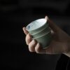 Colored Glaze Ceramic Celadon Bamboo 135ml Gaiwan (15) Colored Glaze Ceramic Celadon Bamboo 135ml Gaiwan
