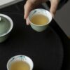 Colored Glaze Ceramic Celadon Bamboo 135ml Gaiwan (16) Colored Glaze Ceramic Celadon Bamboo 135ml Gaiwan