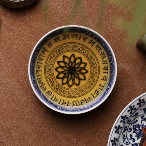 Fully Hand Painted 90ml Sanskrit Pattern Wo Zu Tea Cup (1) Fully Hand Painted 90ml Sanskrit Pattern Wo Zu Tea Cup
