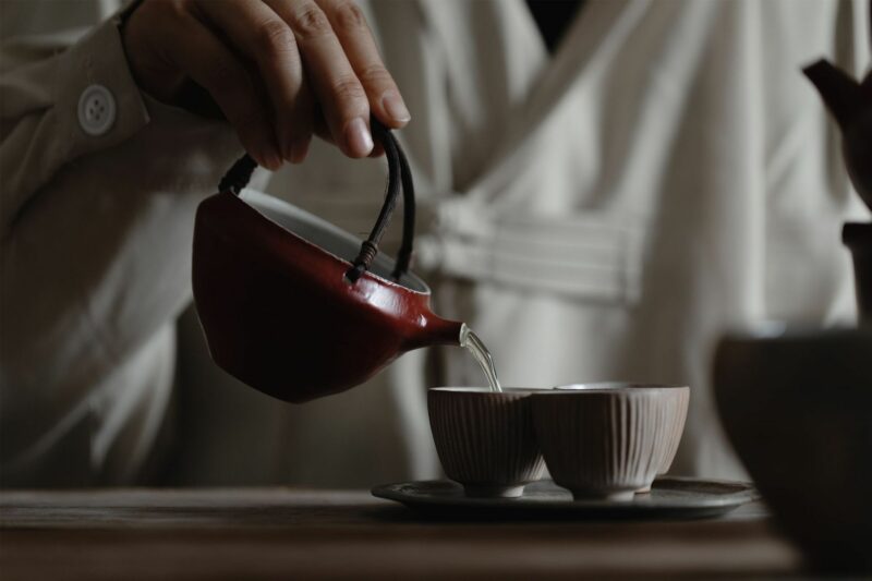 Powder Glaze Ceramic Rattan Handle 220ml Fair Cup Gong Dao Bei