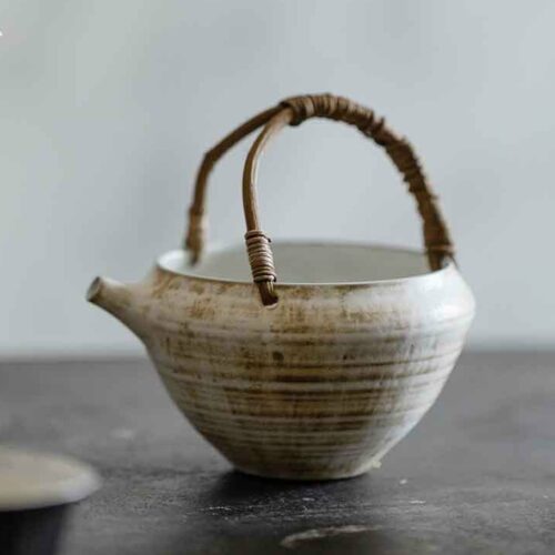 77 (3) Powder Glaze Ceramic Rattan Handle 220ml Fair Cup Gong Dao Bei