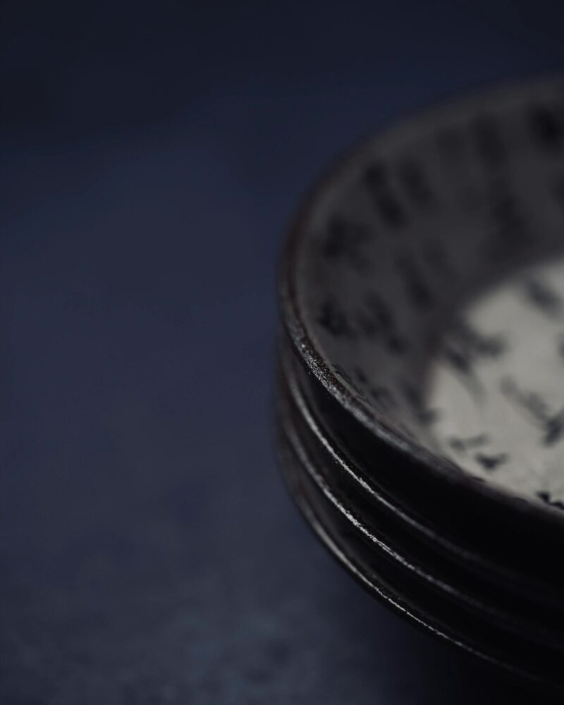 Hand Painted Calligraphy Powder Glazed Ceramic Tea Boat - Preorder Ship In 10 Days