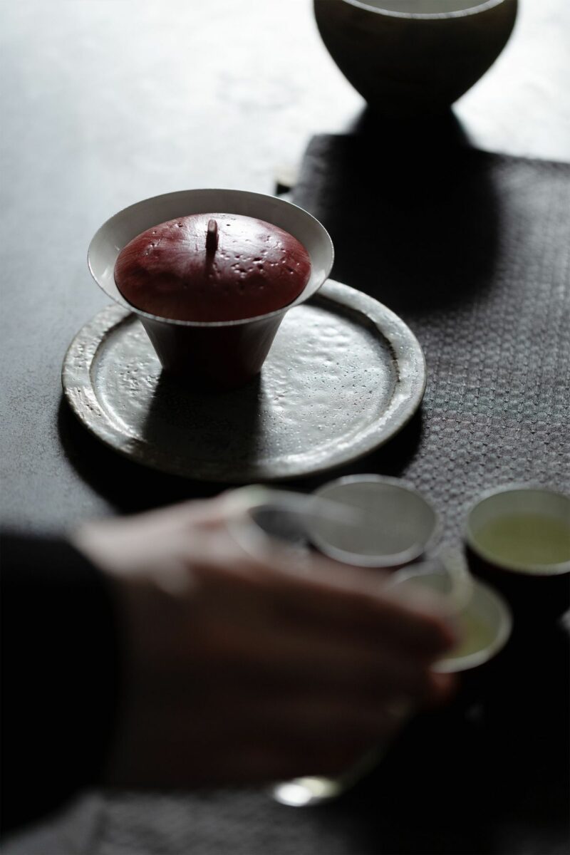 Powder Glaze Ceramic Moon River 130ml Gaiwan