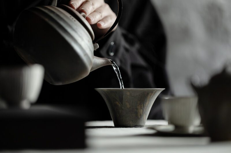 Powder Glaze Ceramic Moon River 130ml Gaiwan