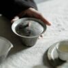 Powder Glaze Ceramic Moon River 130ml Gaiwan