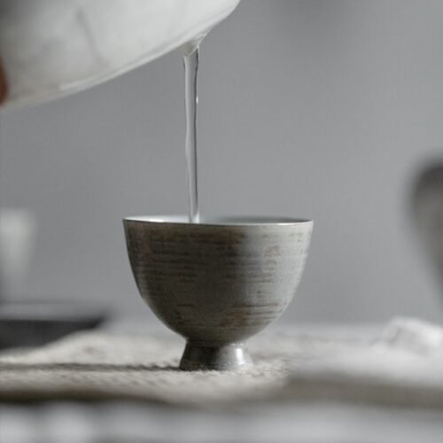 778 (1) Powder Glaze Ceramic 40ml High Foot Tea Cup