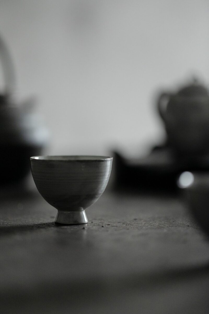 778 (10) Powder Glaze Ceramic 40ml High Foot Tea Cup