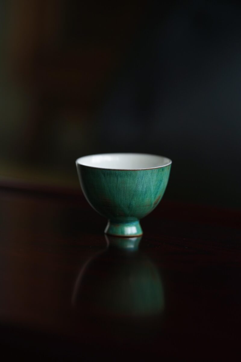 778 (15) Powder Glaze Ceramic 40ml High Foot Tea Cup