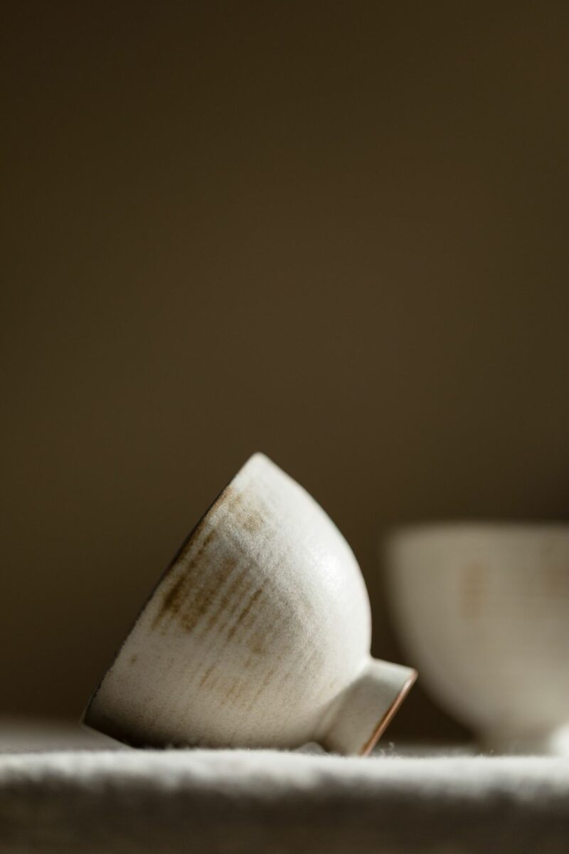 778 (18) Powder Glaze Ceramic 40ml High Foot Tea Cup