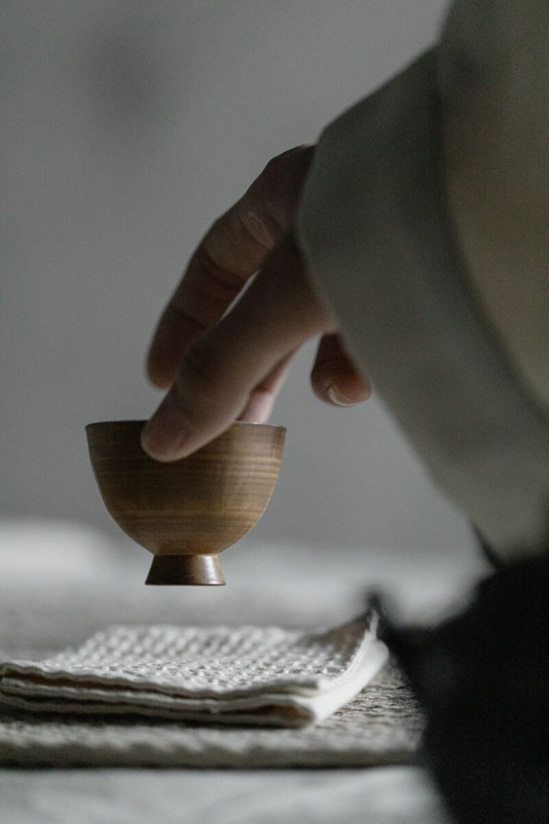 778 (21) Powder Glaze Ceramic 40ml High Foot Tea Cup