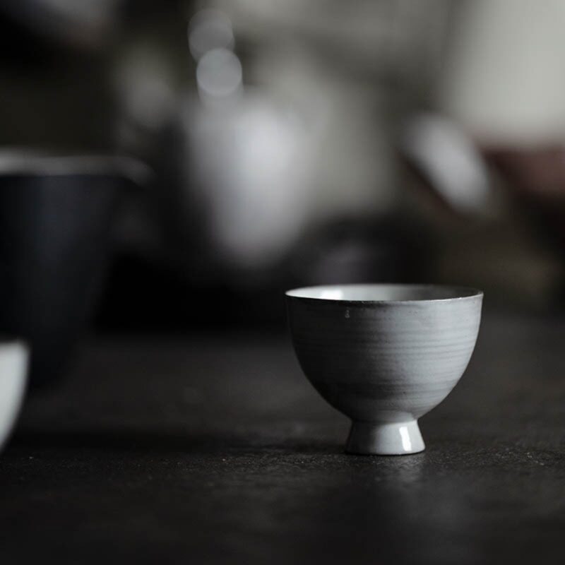 778 (7) Powder Glaze Ceramic 40ml High Foot Tea Cup