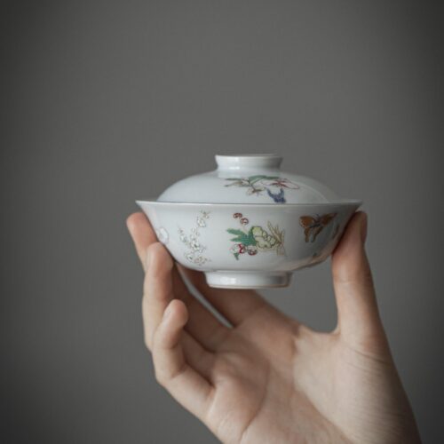Vintage Style Ceramic Butterfly 90ml Gaiwan
