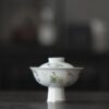 779 (3) Vintage Style Ceramic Butterfly 90ml Gaiwan