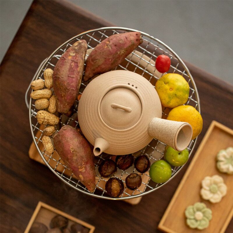 Vintage Crude Pottery  Charcoal Stove and Kettle