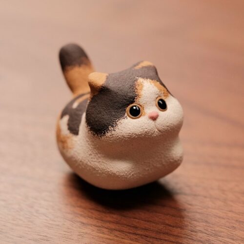 Handmade Zisha Yixing Clay Running Cats Tea Pet (1) Handmade Zisha Yixing Clay Running Cats Tea Pet