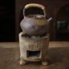 Handmade White Clay Tea Poem Charcoal Stove and Kettle