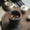807 (16) Vintage Style Crude Pottery Xian Shan Charcoal Stove and Kettle