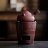 807 (4) Vintage Style Crude Pottery Xian Shan Charcoal Stove and Kettle