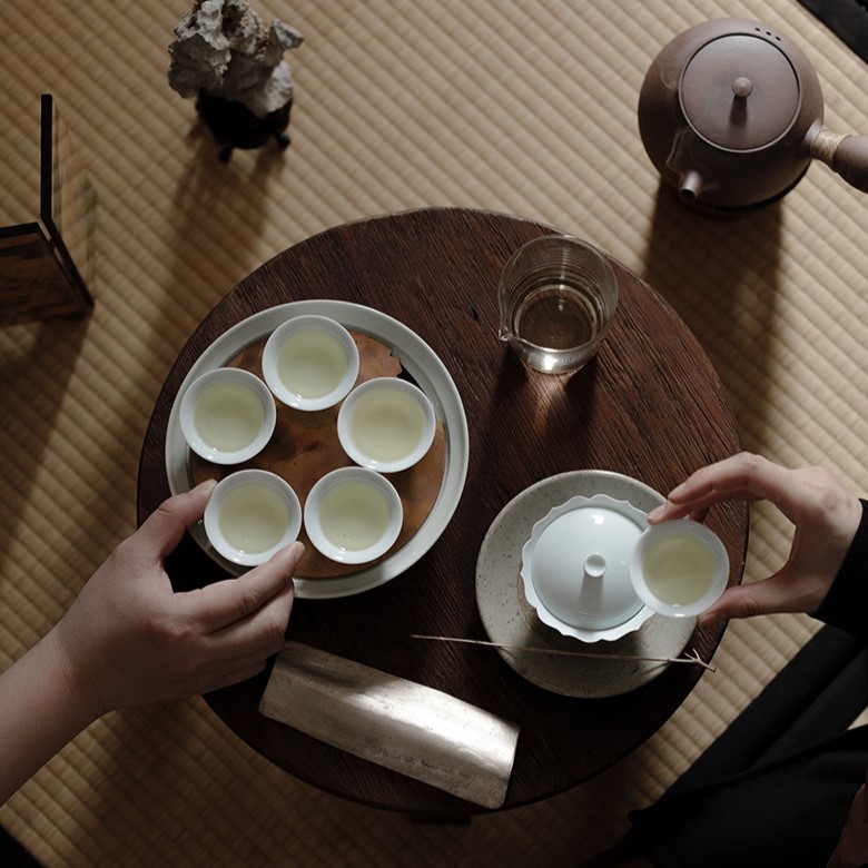 Flower Rim White Porcelain 120ml Gaiwan