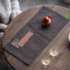 Vintage Style Spliced Design Xiangyunsha Silk Zen Tea Mat