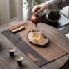 Vintage Style Spliced Design Xiangyunsha Silk Zen Tea Mat