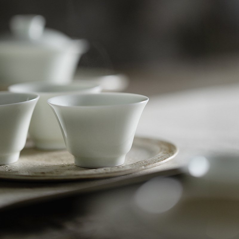 Flower Rim White Porcelain 120ml Gaiwan