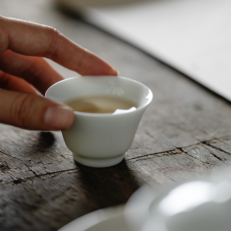 Flower Rim White Porcelain 120ml Gaiwan