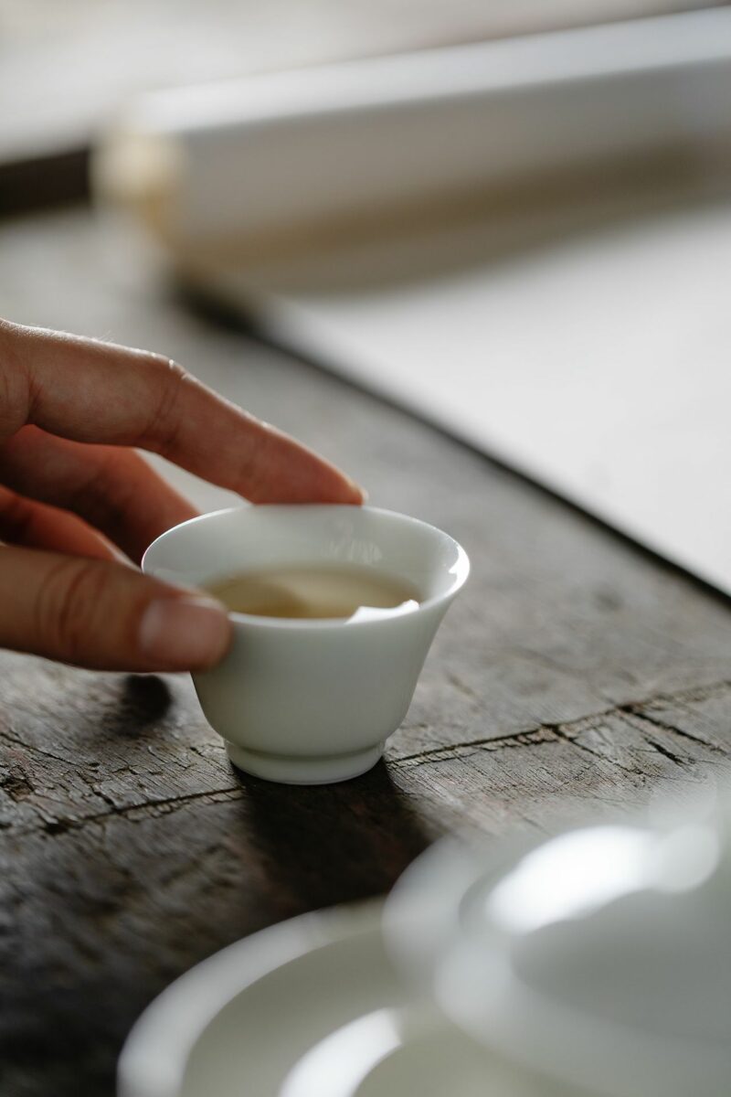 Flower Rim White Porcelain 120ml Gaiwan