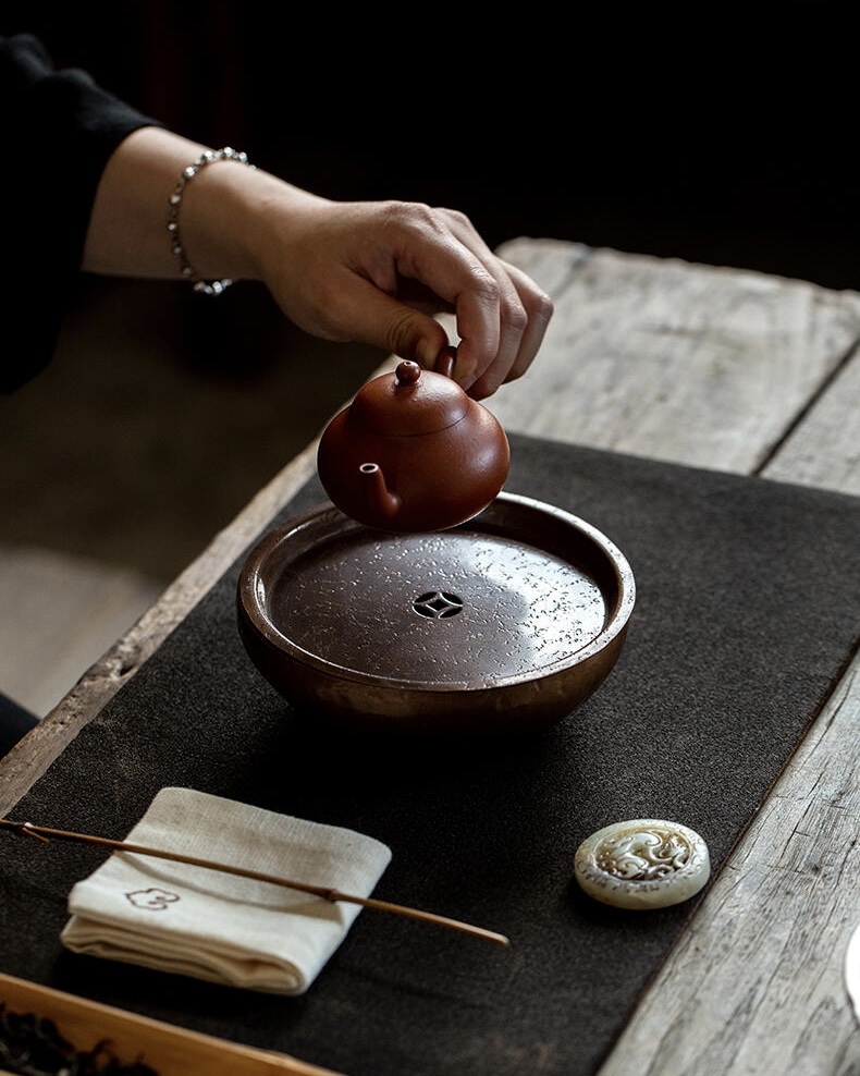 Vintage Style Red Copper Textured 420ml Tea Boat (4) Vintage Style Red Copper Textured 420ml Tea Boat