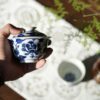 20250107_101042226_iOS Hand-painted Qinghua Ceramic Flower 150ml Gaiwan Cup Set