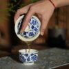 20250107_101043841_iOS Hand-painted Qinghua Ceramic Flower 150ml Gaiwan Cup Set